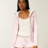 Sudadera con capucha y cremallera forrada de piel sintética