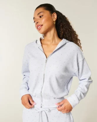 Sudadera con capucha y cremallera Gilly Hicks Relaxed Waffle