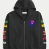 Sudadera con capucha y cremallera Hollister x Taco Bell Boxy Graphic