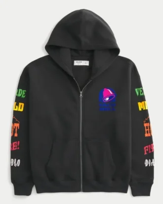 Sudadera con capucha y cremallera Hollister x Taco Bell Boxy Graphic