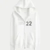 Sudadera con capucha y cremallera Malibu con forro de gofre y estampado gráfico