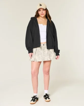 Sudadera con capucha y cremallera oversize