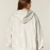 Sudadera con capucha y cremallera oversize con estampado de cierva
