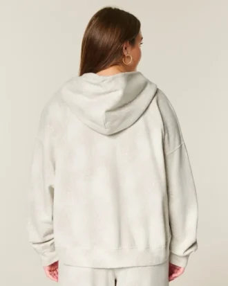 Sudadera con capucha y cremallera oversize con estampado de cierva