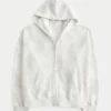 Sudadera con capucha y cremallera oversize con estampado de cierva