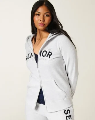Sudadera con capucha y cremallera para personas mayores