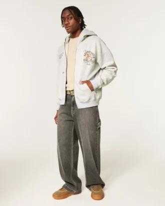 Sudadera con capucha y cremallera recta con estampado de los Miami Hurricanes de la Universidad de Miami