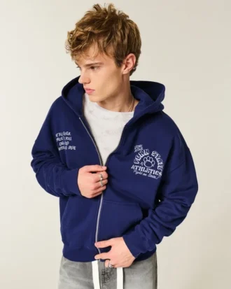 Sudadera con capucha y cremallera recta con gráfico de los Nittany Lions de la Universidad Estatal de Pensilvania