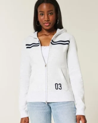 Sudadera con capucha y cremallera Slim Striped