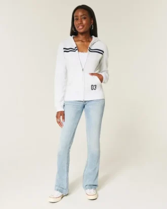 Sudadera con capucha y cremallera Slim Striped