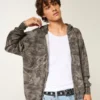 Sudadera con capucha y cremallera térmica de camuflaje