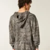 Sudadera con capucha y cremallera térmica de camuflaje