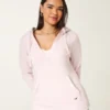 Sudadera con capucha y cuello en V