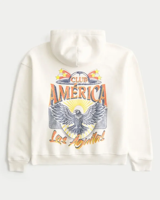 Sudadera con capucha y estampado Boxy Club América Las Águillas