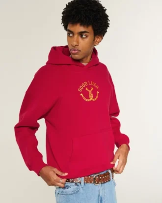 Sudadera con capucha y estampado Boxy Good Luck