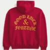 Sudadera con capucha y estampado Boxy Good Luck