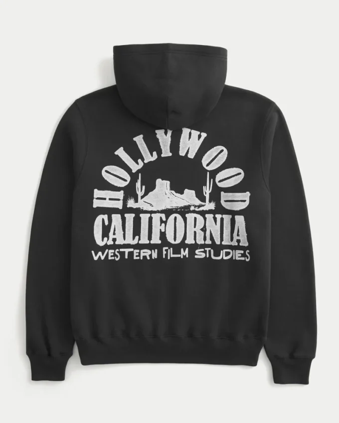 Sudadera con capucha y estampado Boxy Hollywood