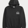 Sudadera con capucha y estampado Boxy Hollywood
