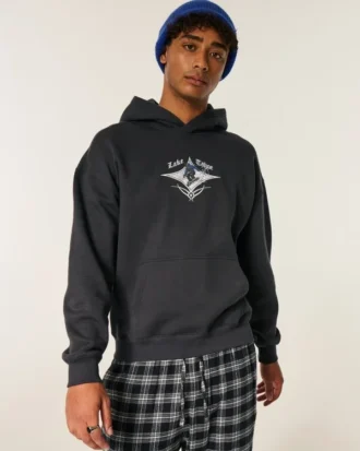 Sudadera con capucha y estampado Boxy Lake Tahoe Snowboard