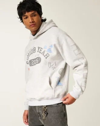 Sudadera con capucha y estampado «Boxy Senior Year 2026»