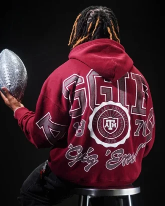 Sudadera con capucha y estampado cuadrado de la Universidad de Texas A&M Aggies