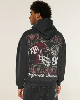Sudadera con capucha y estampado cuadrado de la Universidad de Texas A&M Aggies