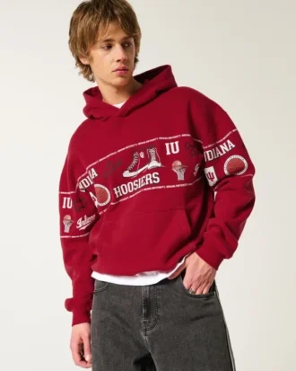 Sudadera con capucha y estampado cuadrado de los Indiana University Hoosiers