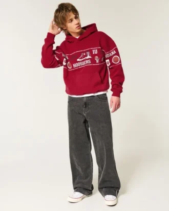 Sudadera con capucha y estampado cuadrado de los Indiana University Hoosiers