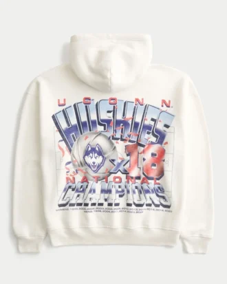 Sudadera con capucha y estampado de los Huskies de la Universidad de Connecticut