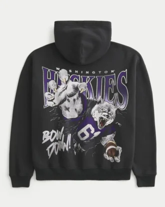 Sudadera con capucha y estampado de los Huskies de la Universidad de Washington