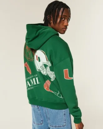 Sudadera con capucha y estampado de los Miami Hurricanes de la Universidad de Miami