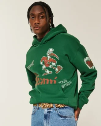 Sudadera con capucha y estampado de los Miami Hurricanes de la Universidad de Miami