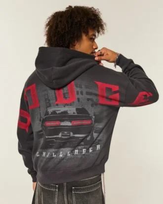 Sudadera con capucha y estampado Dodge Challenger
