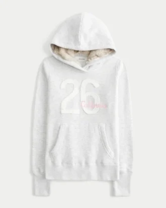 Sudadera con capucha y estampado gráfico con forro de piel sintética