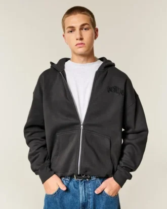 Sudadera con capucha y estampado Tokyo con cremallera