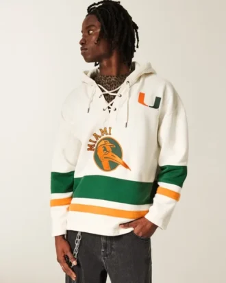Sudadera con capucha y gráfico de hockey de los Hurricanes de la Universidad de Miami