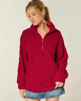 Sudadera con cremallera de un cuarto de Gilly Hicks Sherpa