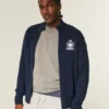 Sudadera con cremallera y emblema de estilo relajado