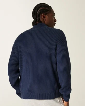 Sudadera con cremallera y emblema de estilo relajado