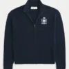 Sudadera con cremallera y emblema de estilo relajado