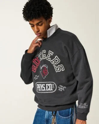 Sudadera con cuello redondo y estampado de los Scarlet Knights de la Universidad de Rutgers