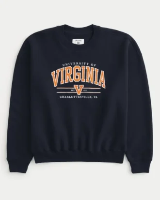 Sudadera con cuello redondo y gráfico de la Universidad de Virginia
