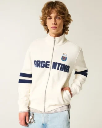Sudadera con estampado de Argentina y media cremallera