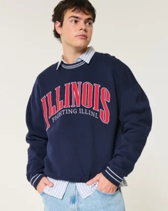Sudadera con estampado de los Fighting Illini de la Universidad de Illinois