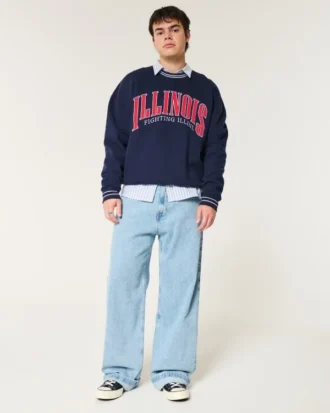 Sudadera con estampado de los Fighting Illini de la Universidad de Illinois