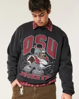 Sudadera con gráfico de Mickey Mouse y los Buckeyes de Ohio State