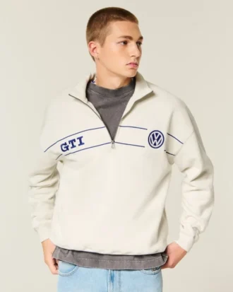 Sudadera con gráfico Volkswagen y media cremallera