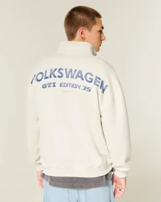 Sudadera con gráfico Volkswagen y media cremallera