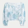 Sudadera doble con hombros descubiertos y estampado tie-dye fácil de hacer