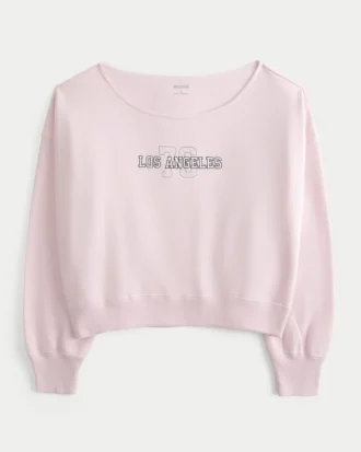 Sudadera gráfica Easy Off-the-Shoulder Los Angeles